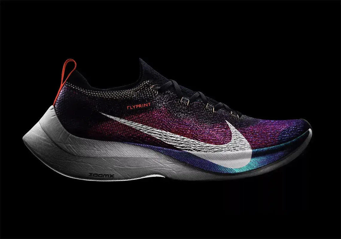 Nike Vaporfly Elite Flyprint featuring a 3D printed upper for lightweight performance.